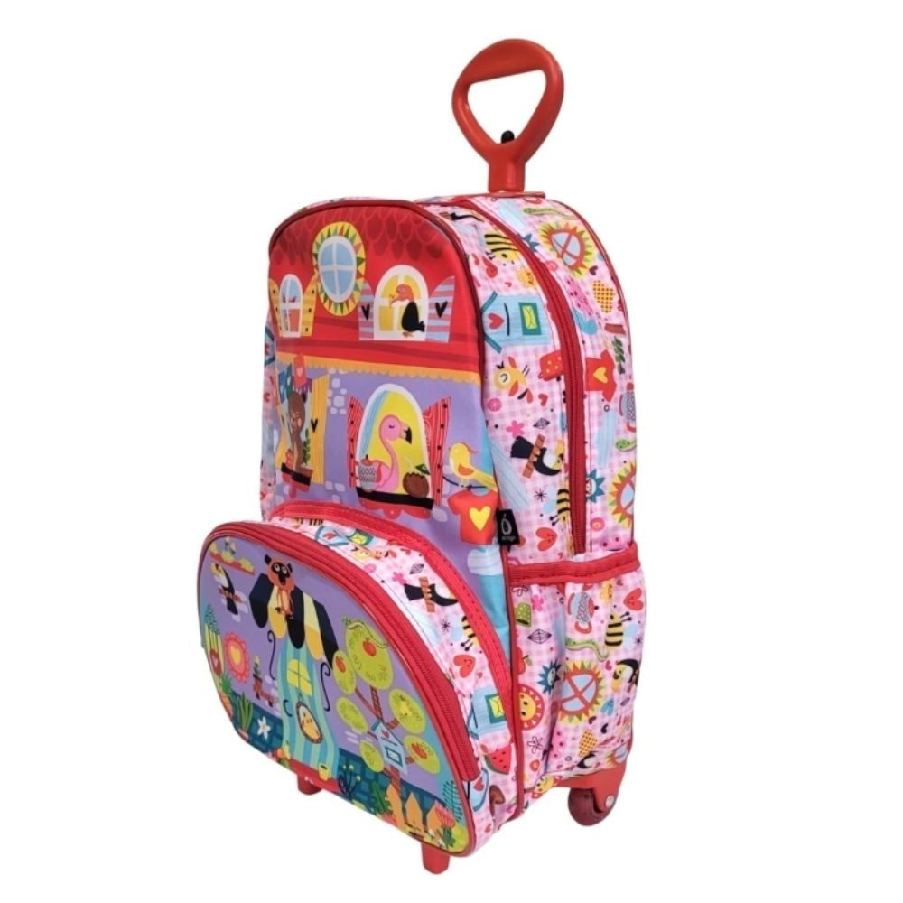 Mochila Escolar Casinha com Rodinhas