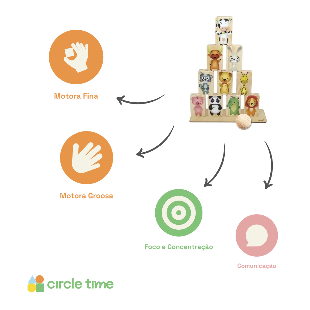 Jogo Equilíbrio Animais em Madeira