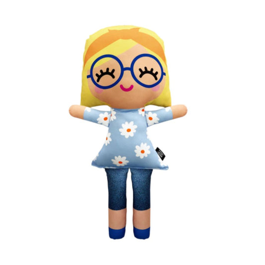 Boneca Nicole Loirinha Flores Azuis - Tamanho G