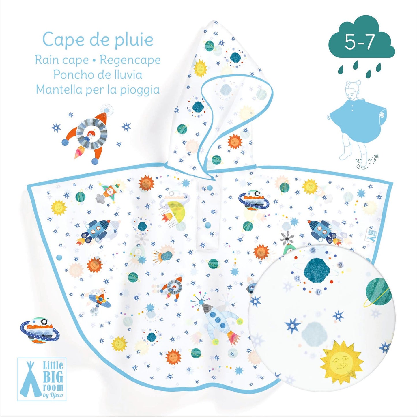 Capa de Chuva Infantil Grande - Foguete