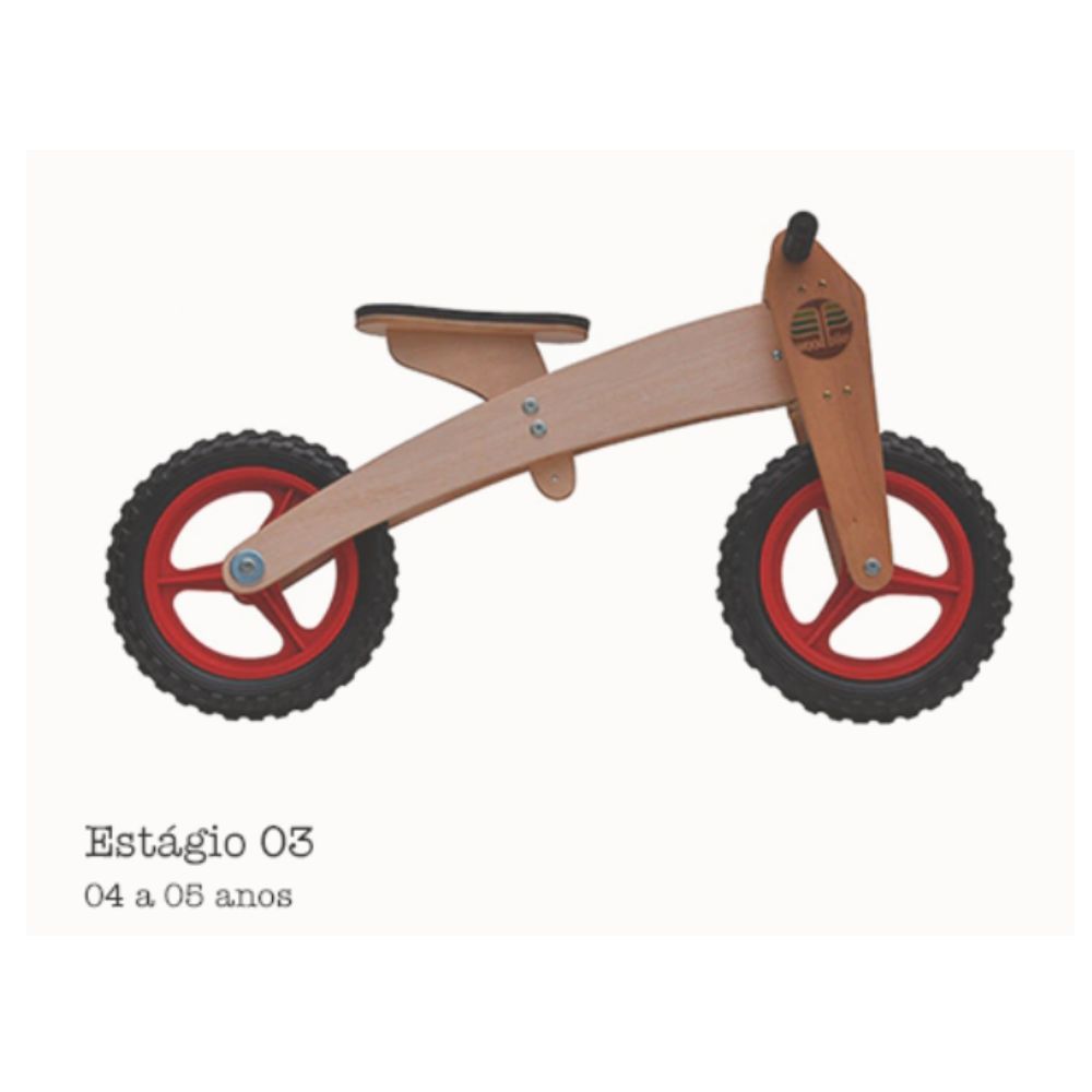 WoodBike 3 em 1 - Roda Vermelha