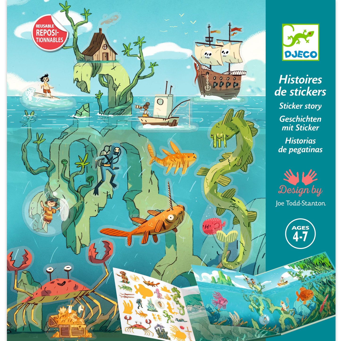 Adesivos Reposicionáveis Aventuras no Mar