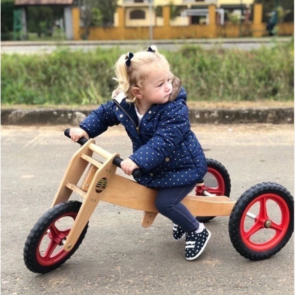 WoodBike 3 em 1 - Roda Vermelha