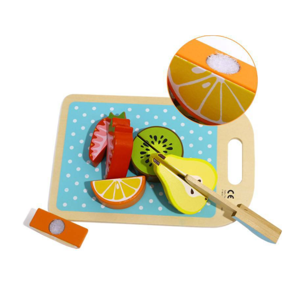 Cortando Frutas de Madeira e Velcro