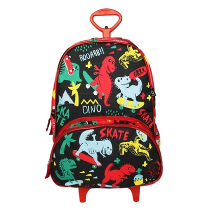 Mochila Escolar Dino Skate com Rodinhas