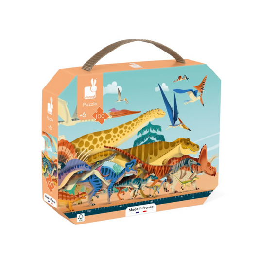 Maleta Quebra-Cabeça Panorâmico Dino - 100 Peças