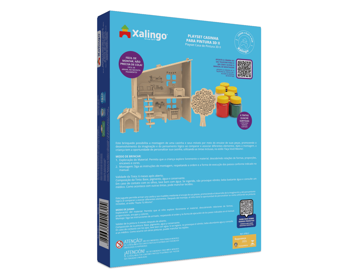 Playset Casinha 3D para Pintura 38 Peças