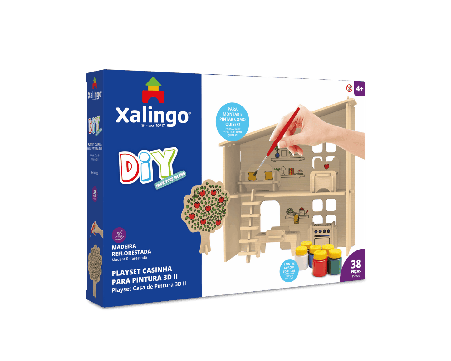 Playset Casinha 3D para Pintura 38 Peças
