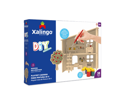 Playset Casinha 3D para Pintura 38 Peças