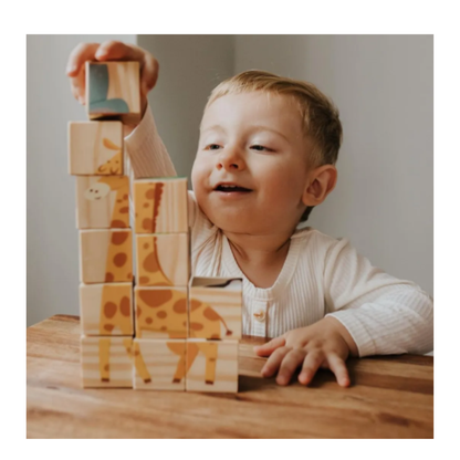 Quebra-Cabeças 12 Cubos Baby Animais da Selva