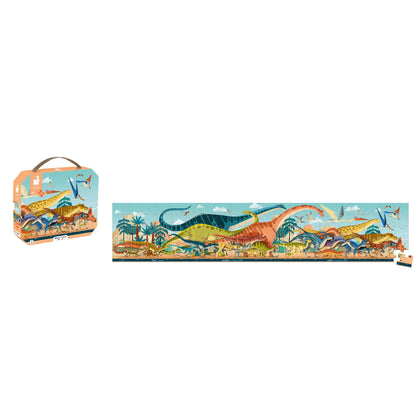 Maleta Quebra-Cabeça Panorâmico Dino - 100 Peças