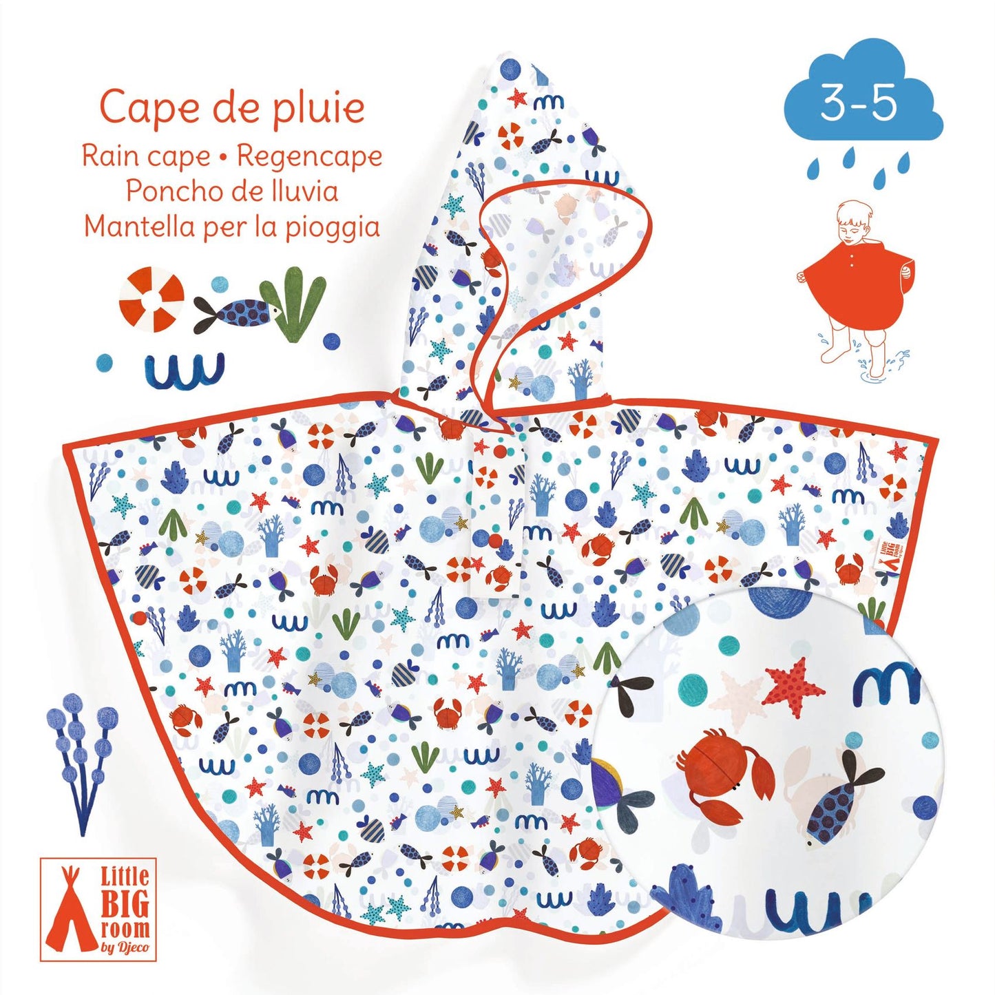 Capa de Chuva Infantil Pequena - Oceano