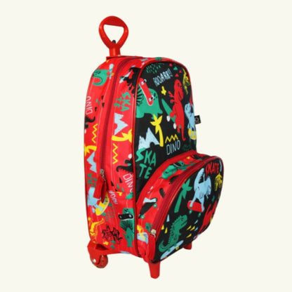 Mochila Escolar Dino Skate com Rodinhas