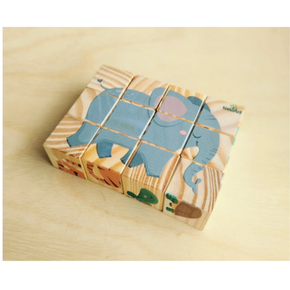 Quebra-Cabeças 12 Cubos Baby Animais da Selva