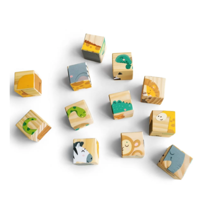 Quebra-Cabeças 12 Cubos Baby Animais da Selva