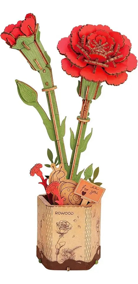 Quebra-cabeça 3D Flor Cravo Vermelho