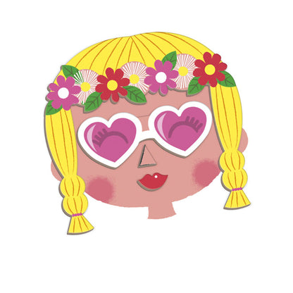 Livro Magnético Crazy Faces Meninas 65 peças Janod
