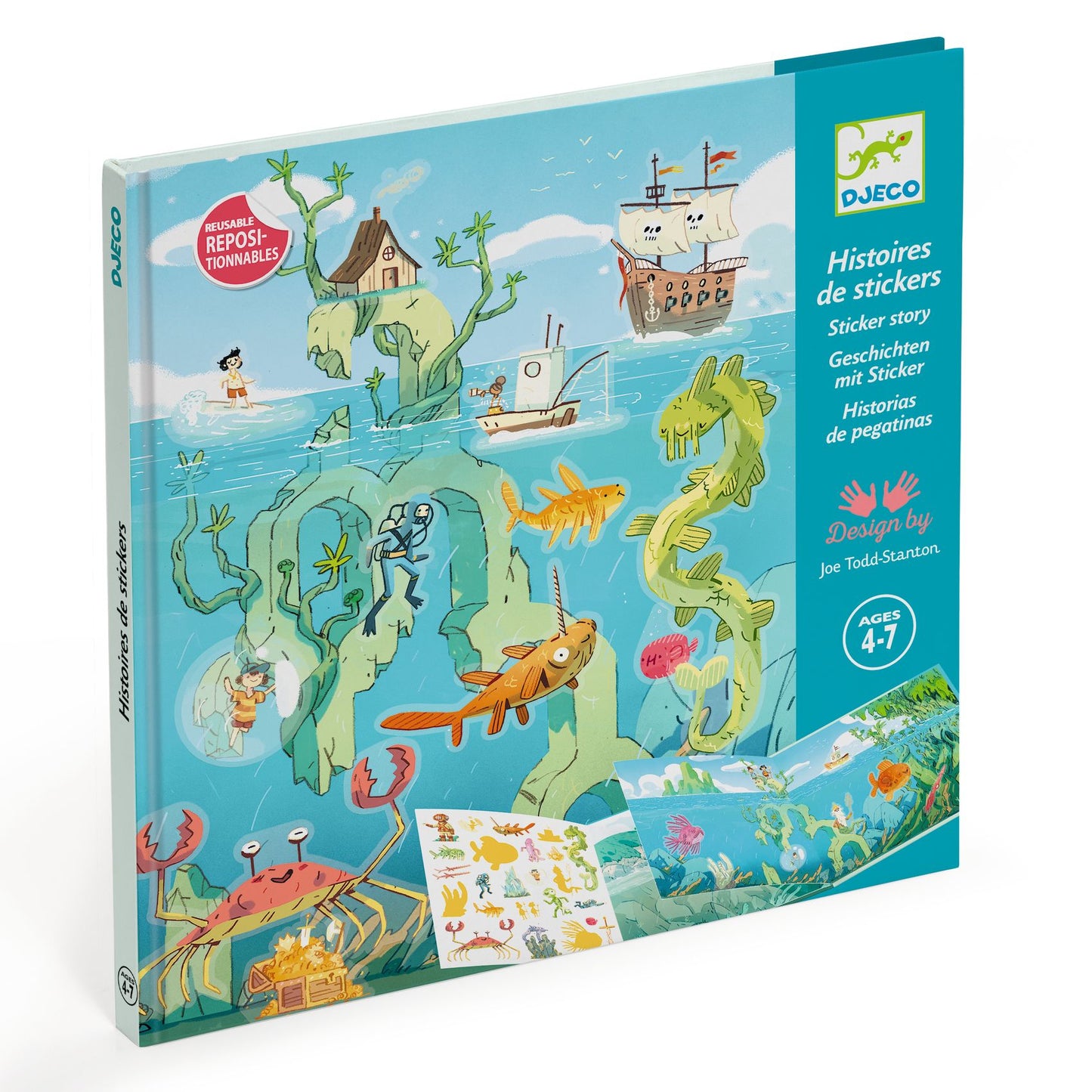 Adesivos Reposicionáveis Aventuras no Mar
