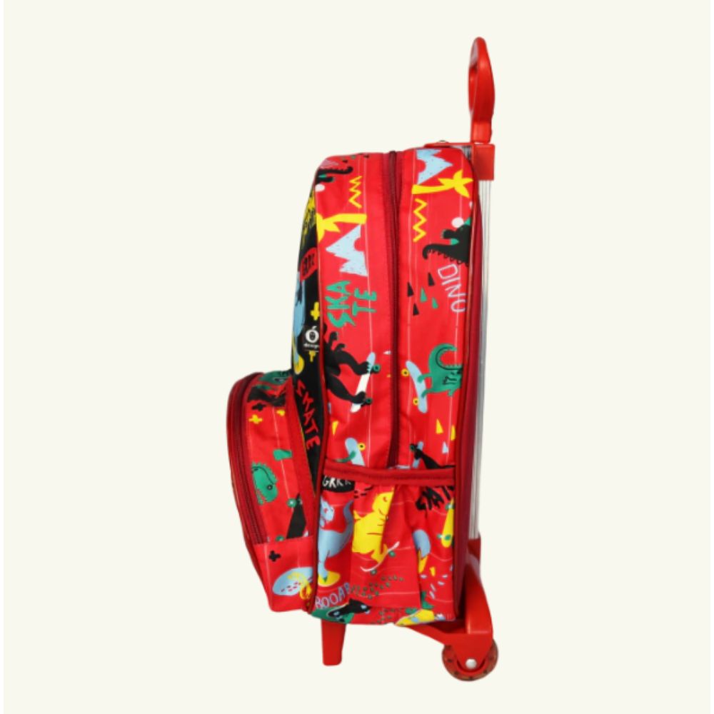 Mochila Escolar Dino Skate com Rodinhas
