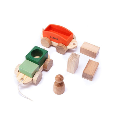 Carretinha de Transporte | Brinquedo de Puxar com Blocos