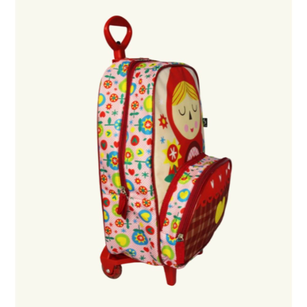 Mochila Escolar Chapéuzinho com Rodinhas