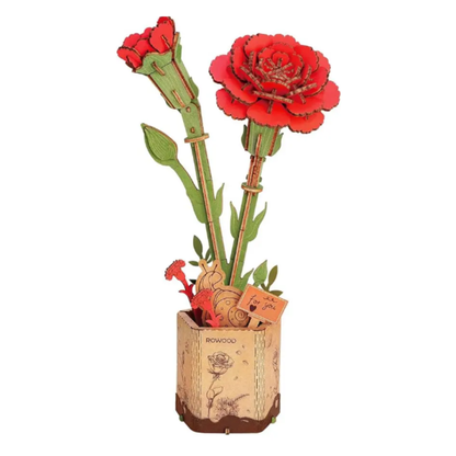 Quebra-cabeça 3D Flor Cravo Vermelho