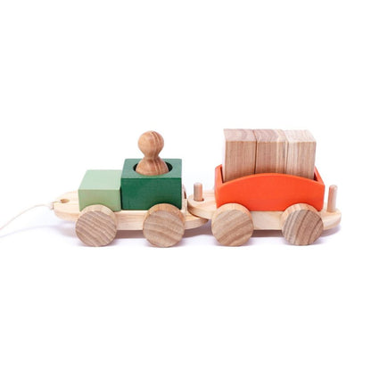 Carretinha de Transporte | Brinquedo de Puxar com Blocos