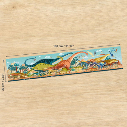 Maleta Quebra-Cabeça Panorâmico Dino - 100 Peças