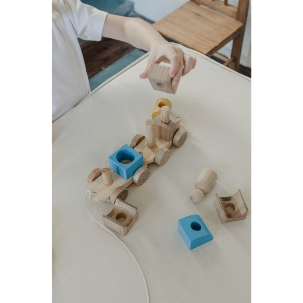 Carretinha de Encaixe | Brinquedo de Puxar e Encaixar