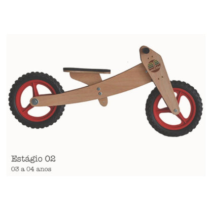 WoodBike 3 em 1 - Roda Vermelha