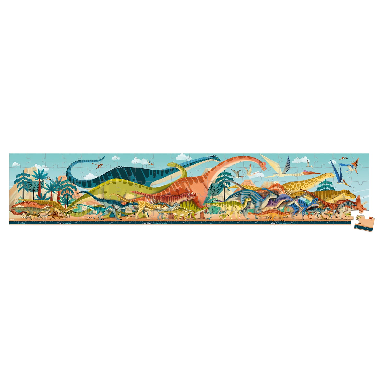 Maleta Quebra-Cabeça Panorâmico Dino - 100 Peças