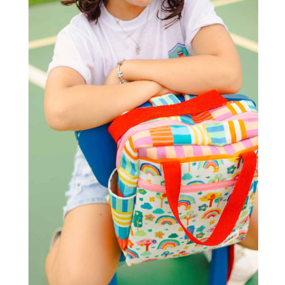 Mochila Quadrada Infantil - Colcha de Retalhos