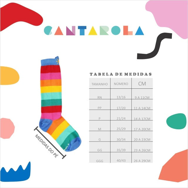 Meia Infantil Golaço Azul Cantarola