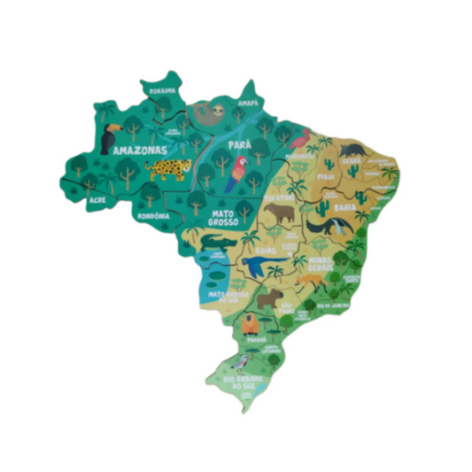 Quebra-Cabeça Mapa do Brasil - Regiões, Estados e Capitais