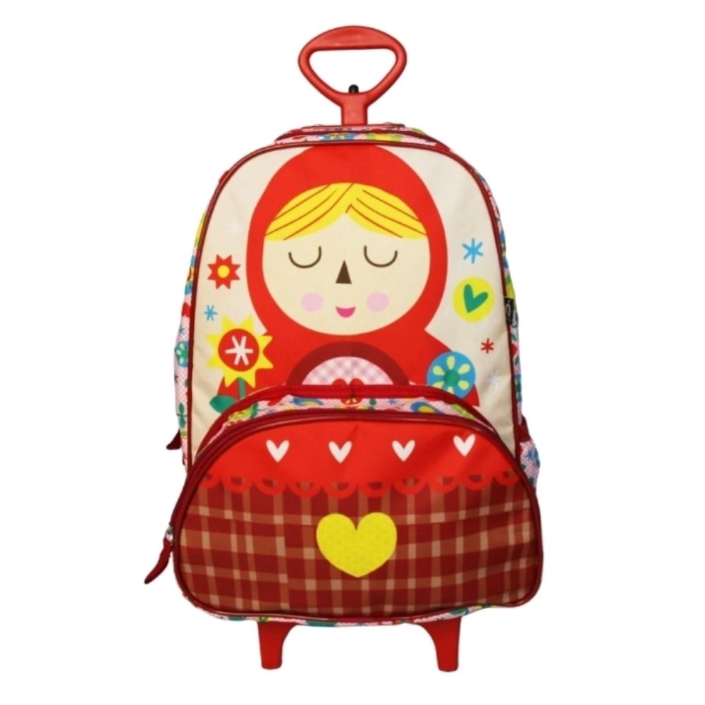 Mochila Escolar Chapéuzinho com Rodinhas