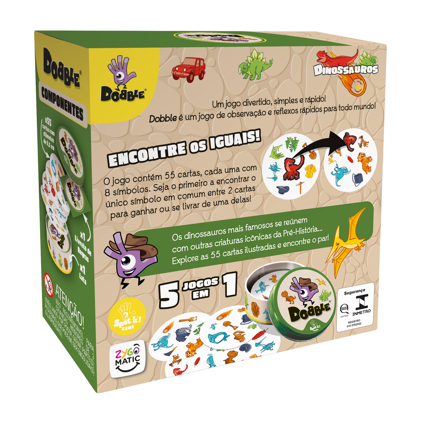 Jogo de Cartas Dobble: Dinossauros
